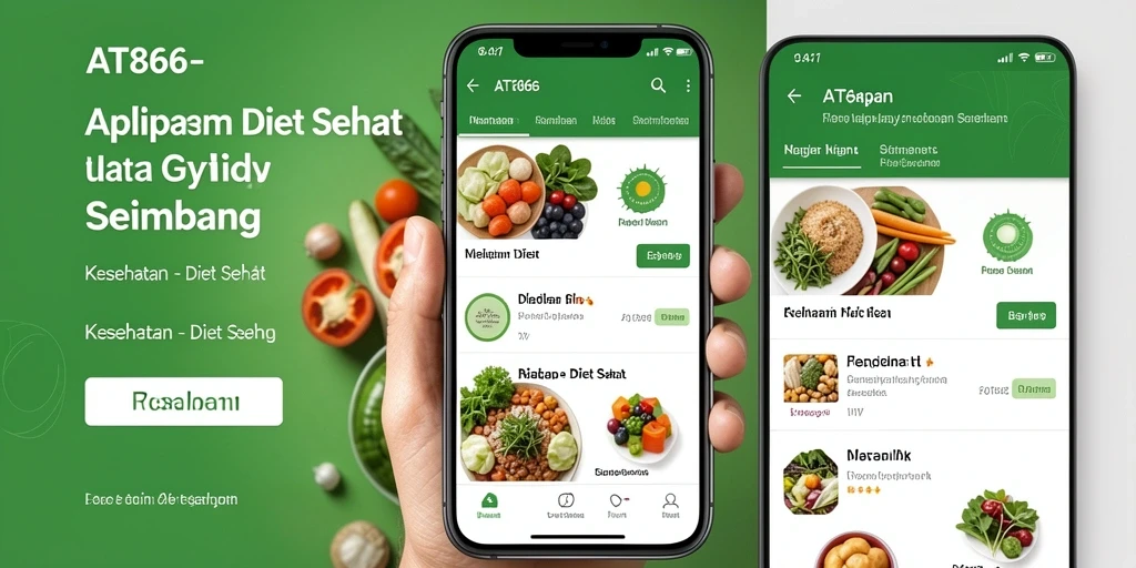 Tampilan antarmuka AT866 dengan fitur Diet Sehat yang menarik.
