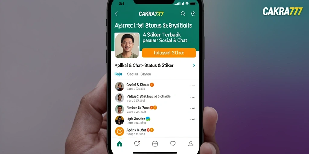 Tampilan antarmuka <strong>CAKRA777</strong> yang menarik dengan berbagai stiker.