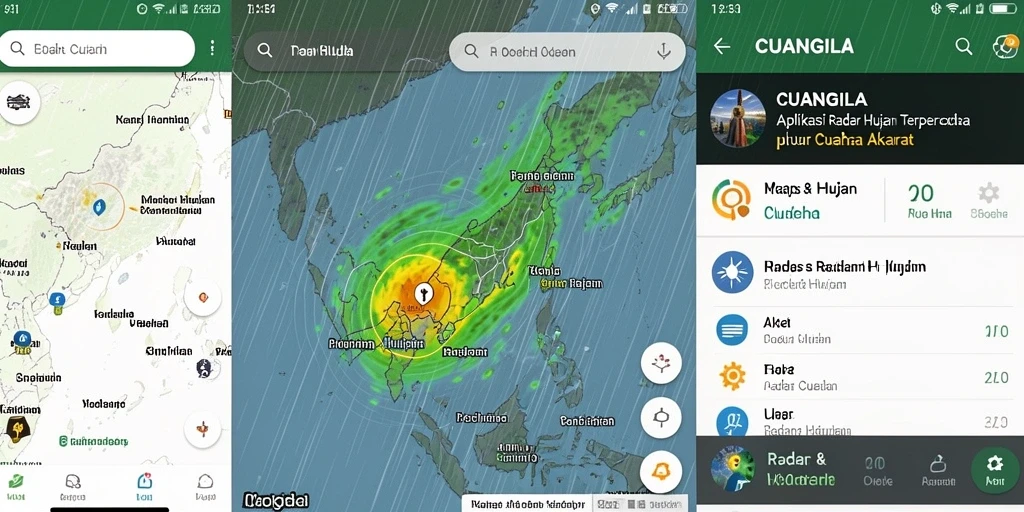 Tampilan antarmuka utama CUANGILA yang menampilkan radar hujan.