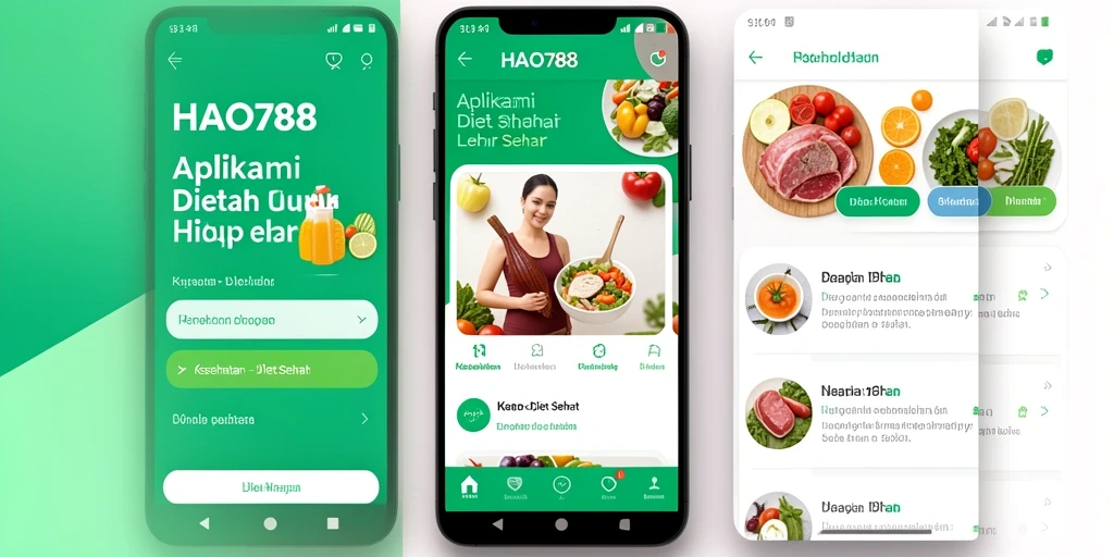 Antarmuka aplikasi HAO788 untuk tujuan Diet Sehat.