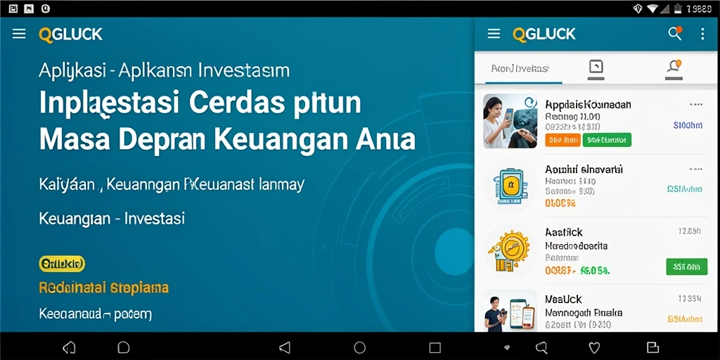 Tampilan antarmuka QGLUCK yang mudah dan fungsional untuk investasi.