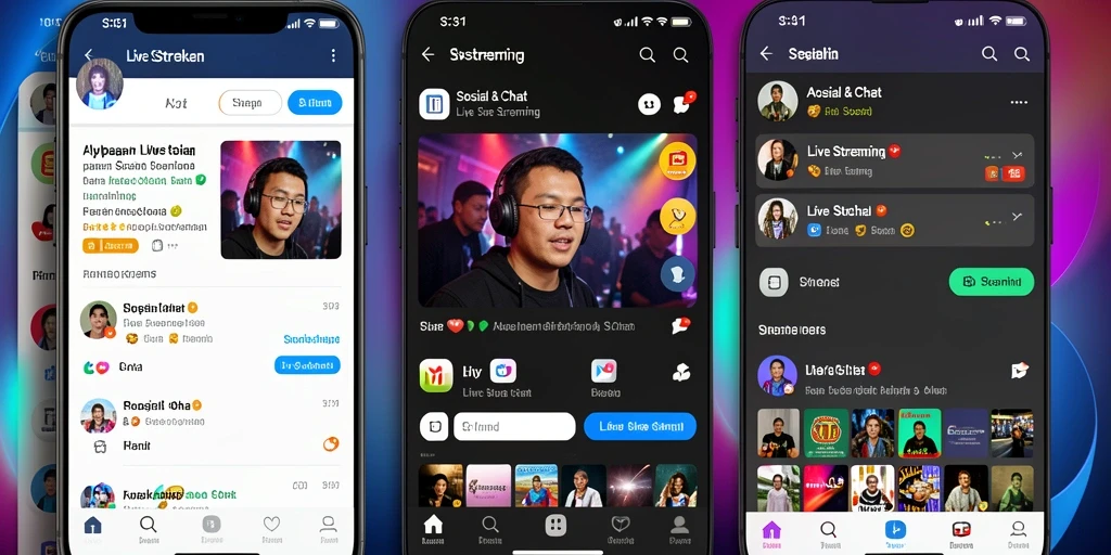 Tampilan antarmuka S13 yang menarik dan user-friendly untuk Live Streaming.