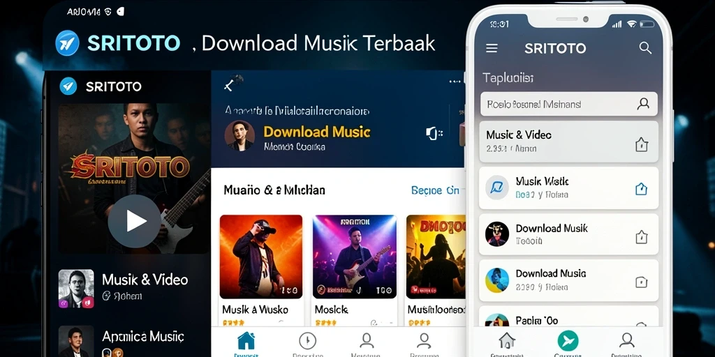 Tampilan antarmuka SRITOTO yang sederhana dan menarik untuk Download Musik.